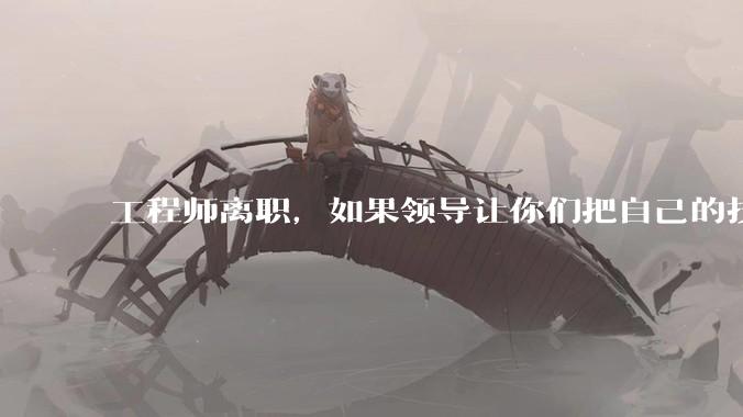 工程师离职，如果领导让你们把自己的技术教会一个人才能走，你们会教吗？